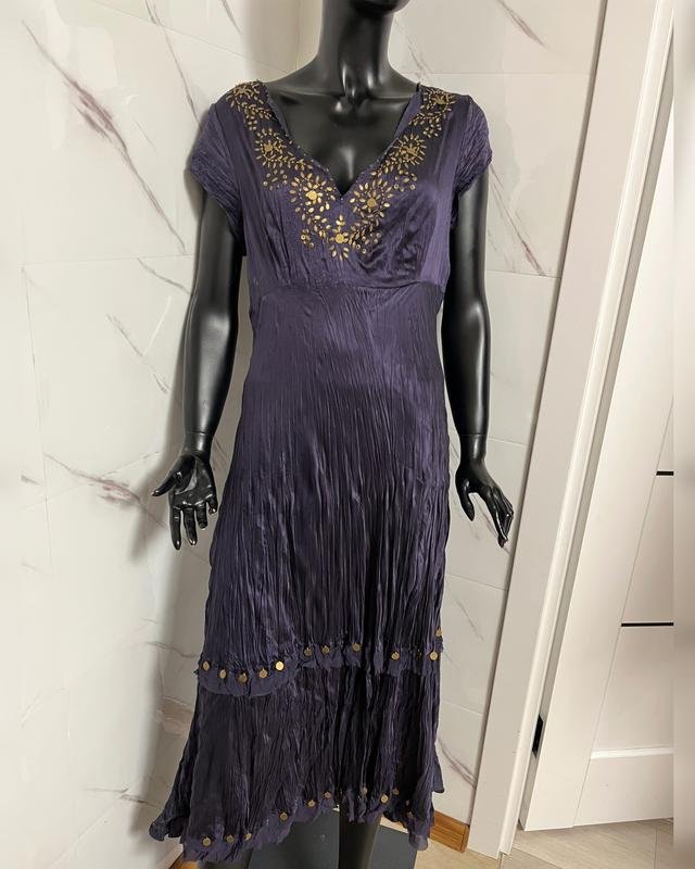 Donna Monsoon Abito Viola Seta L