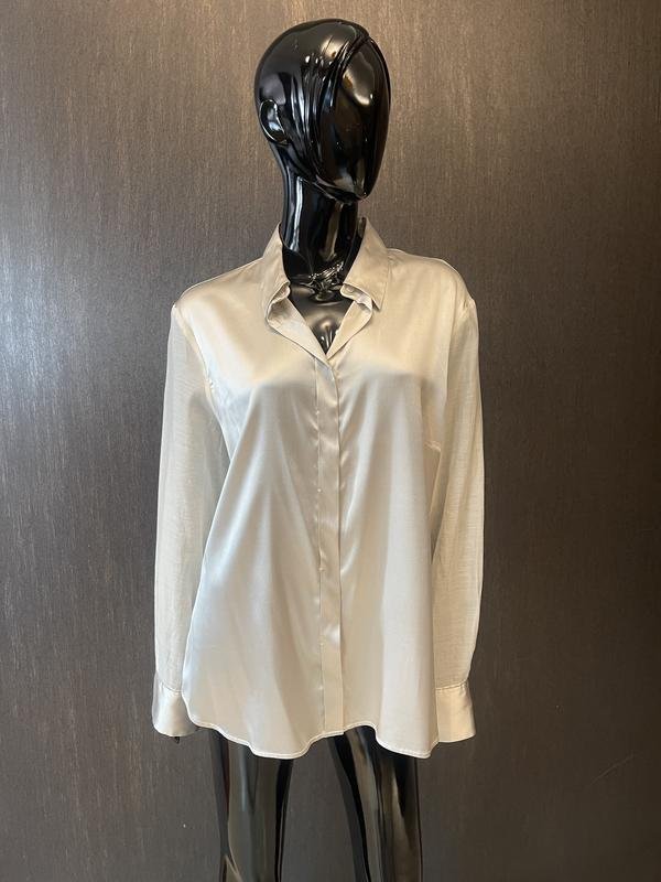 Damen Peserico Bluse Beige Seide 48