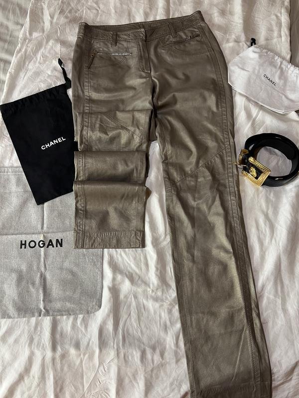 Women Marc Cain Trousers Beige Leather M