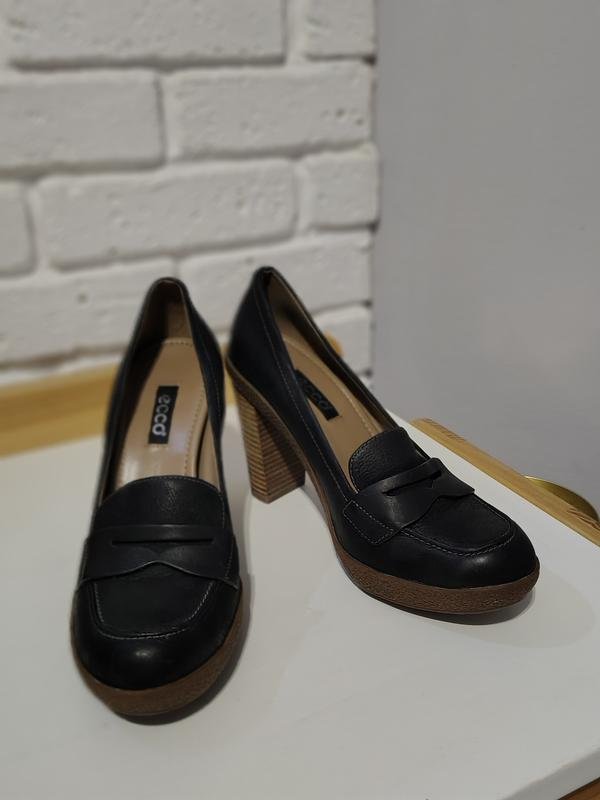 Damen Ecco Absätze Schwarz Leder 38