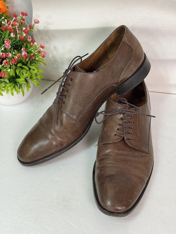 Men Navyboot Heels Brown Leather 42