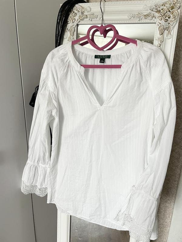 Donna Ralph Lauren Camicia Bianca Cotone S