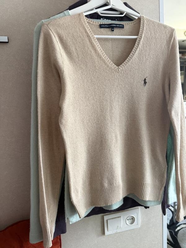 Donna Ralph Lauren Maglione Beige Viscosa XS