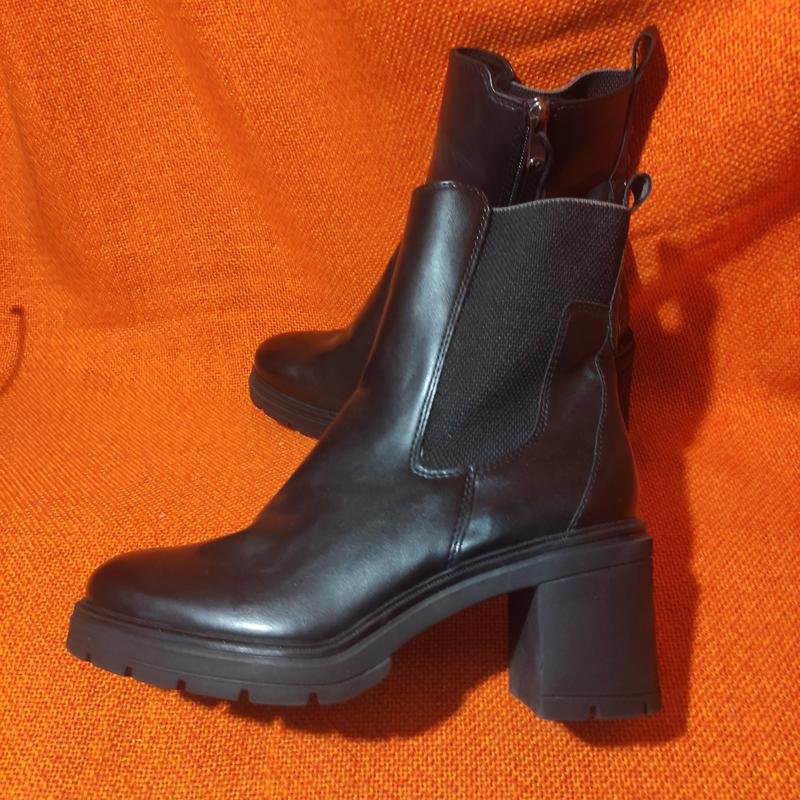 Damen Marco Tozzi Chelsea-Stiefel Schwarz Textil