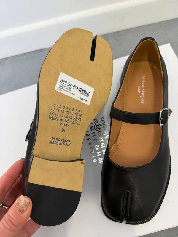 Donna Maison Margiela Ballerine Nere Pelle