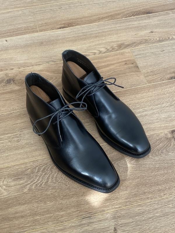 Homme Barker Bottes Noires Cuir 42.5