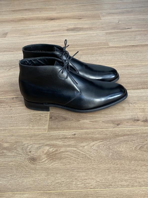 Homme Barker Bottes Noires Cuir 42.5