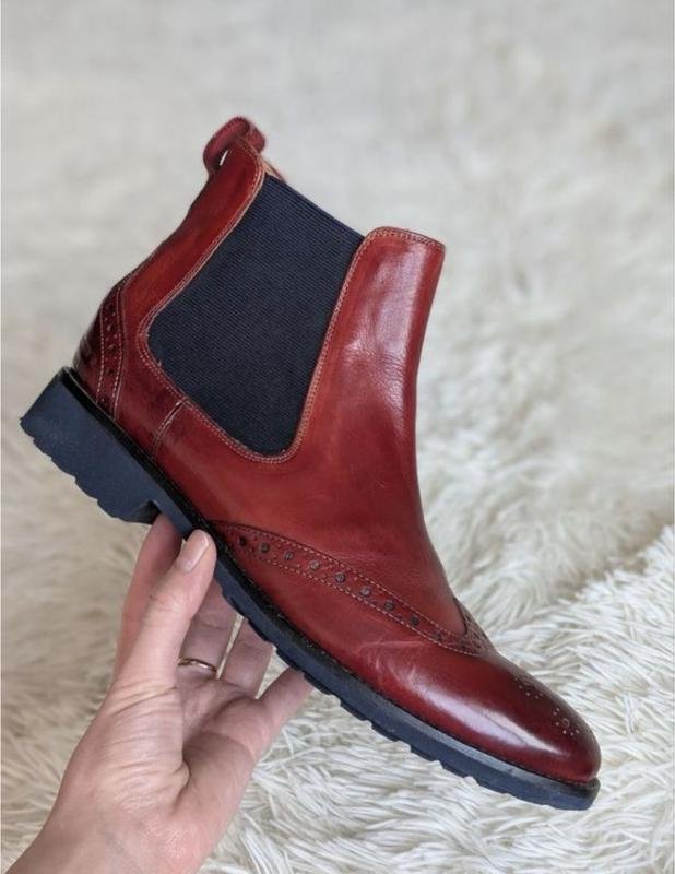 Herren Melvin & Hamilton Stiefel Burgunder Leder