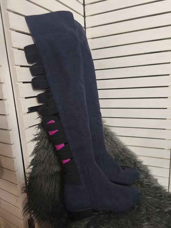Women Nine West Knee-High Boots Navy 10