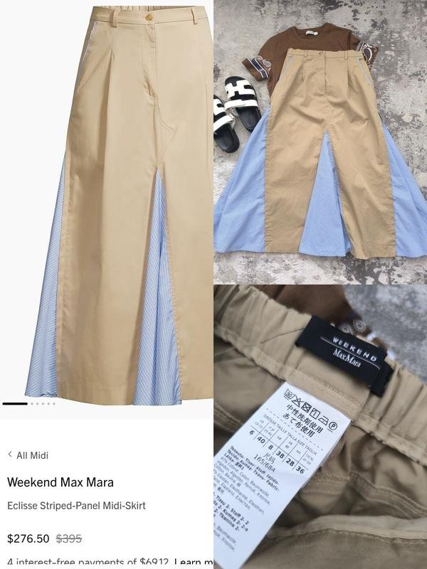 Женская Max Mara Юбка Бежевый Коттон 36