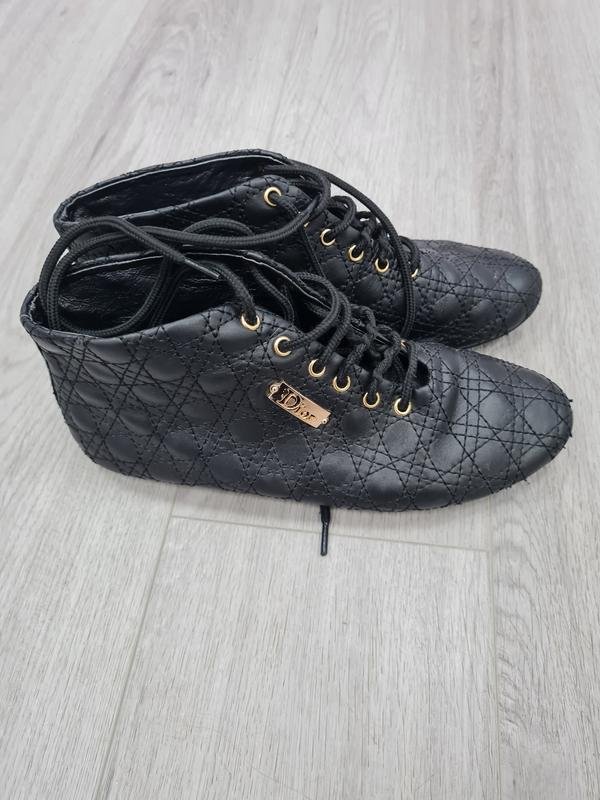 Femme Dior Bottines Noires Cuir Autre