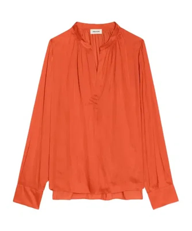 Women Zadig & Voltaire Shirt Red Satin XS