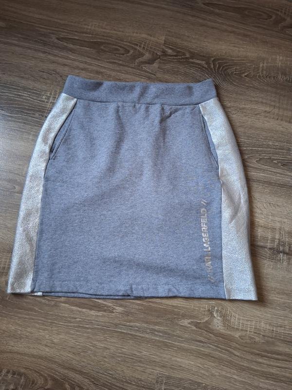 Femme Karl Lagerfeld Jupe Grise Coton M