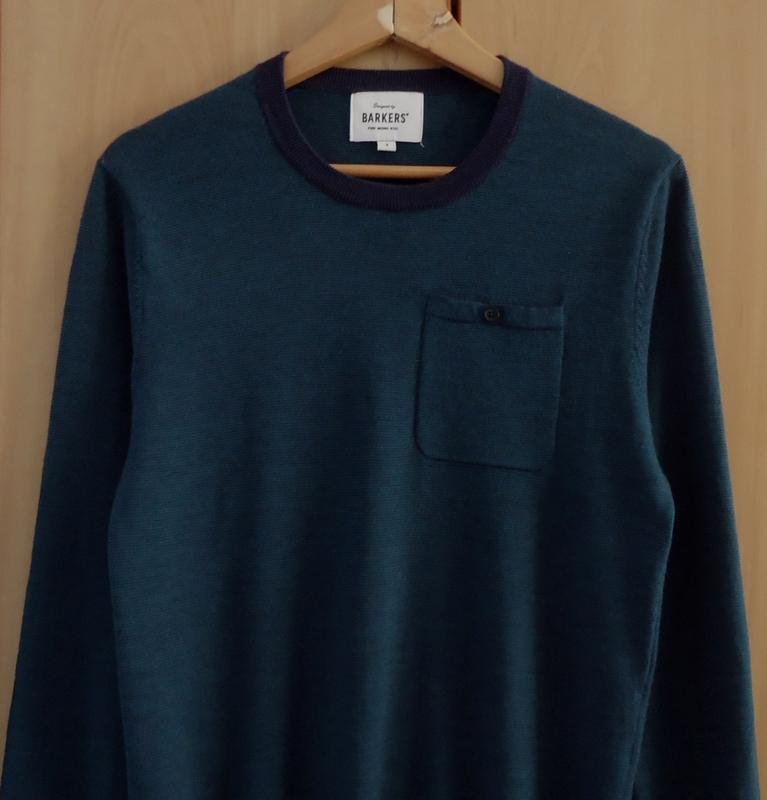 Homme Barker Pull Turquoise Laine 44