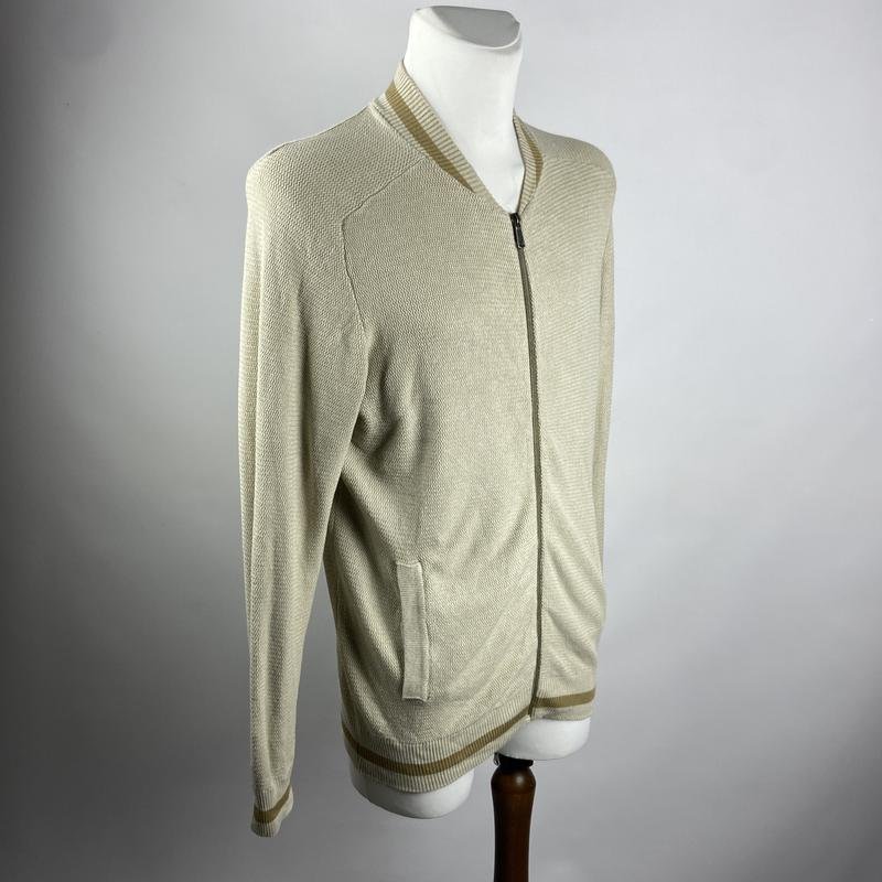 Men Devred Sweater Beige Cotton L