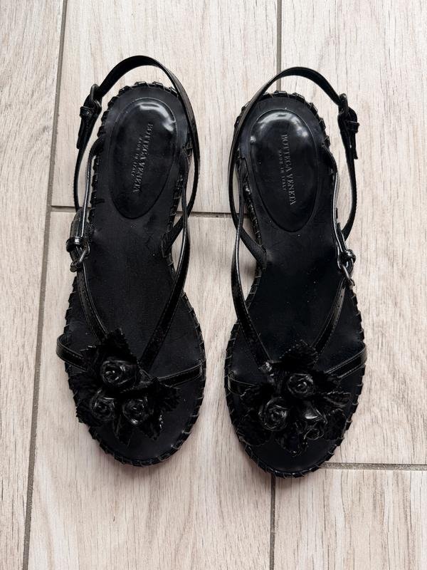 Femme Bottega Veneta Sandales Noires Cuir 36