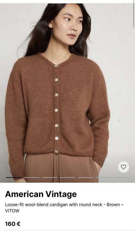 Женский American Vintage Свитер Коричневый Шерсть