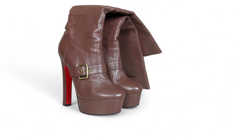 Damen Christian Louboutin Stiefel Rot Leder 37