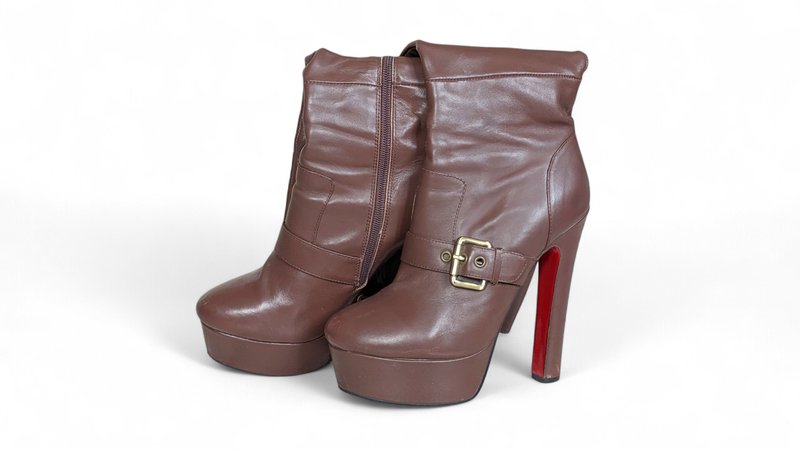 Женские Christian Louboutin Сапоги Красные Кожа 37