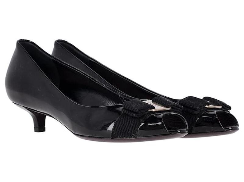 Women Salvatore Ferragamo Heels Black Leather 39