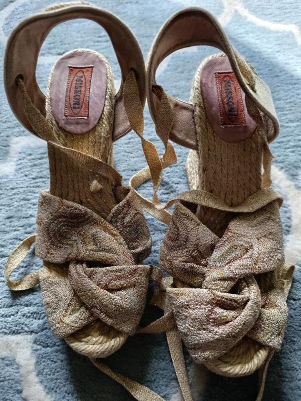 Donna Missoni Tacchi Oro Tessuto 38