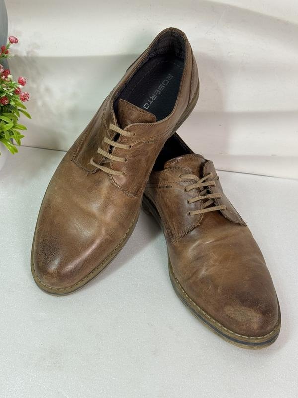 Men Roberto Santi Heels Brown Leather 41