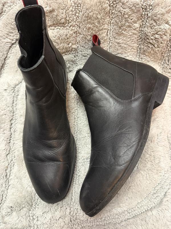 Men Hugo Boss Boots Black Leather 42