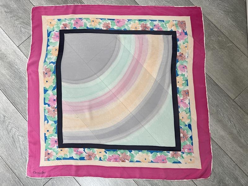 Donna Christian Dior Sciarpa Multicolore Sete