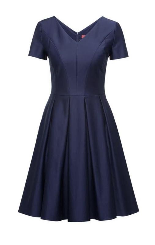 Women Hugo Boss Dress Navy Cotton XXS