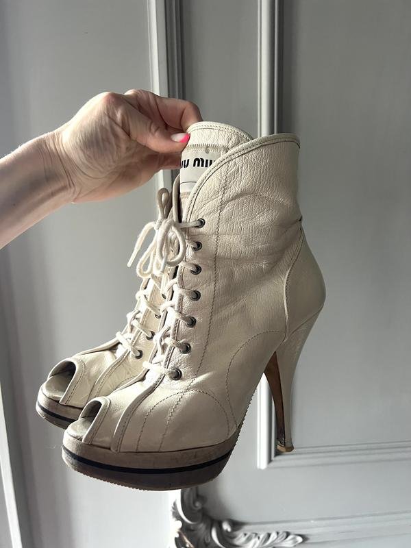 Donna Miu Miu Stivaletti Beige 35.5