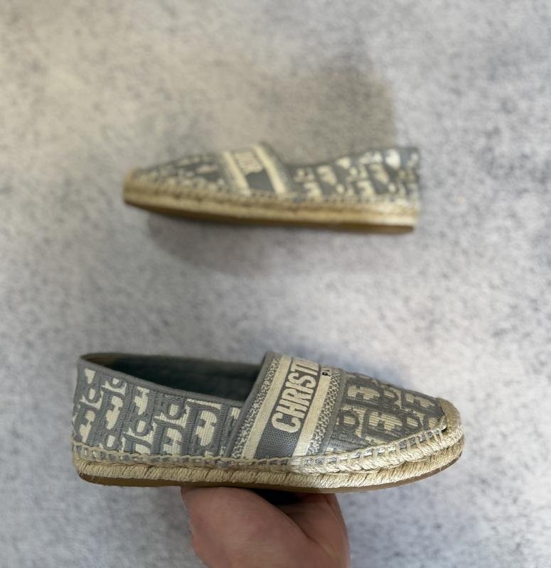 Donna Christian Dior Mocassini Grigio Cotone 36