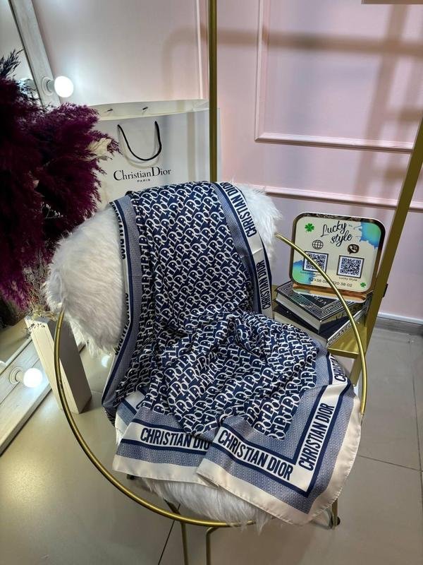 Sciarpa Dior Blu Navy Setà