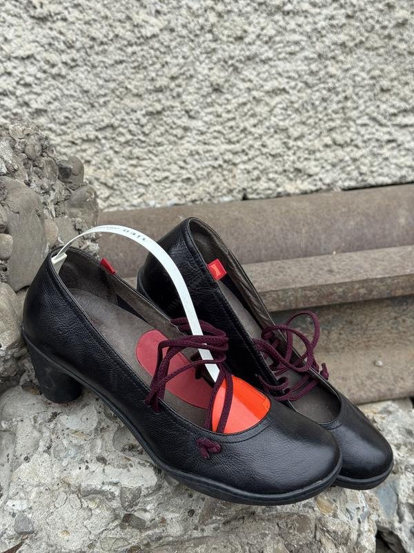 Women Camper Heels Black Leather 37