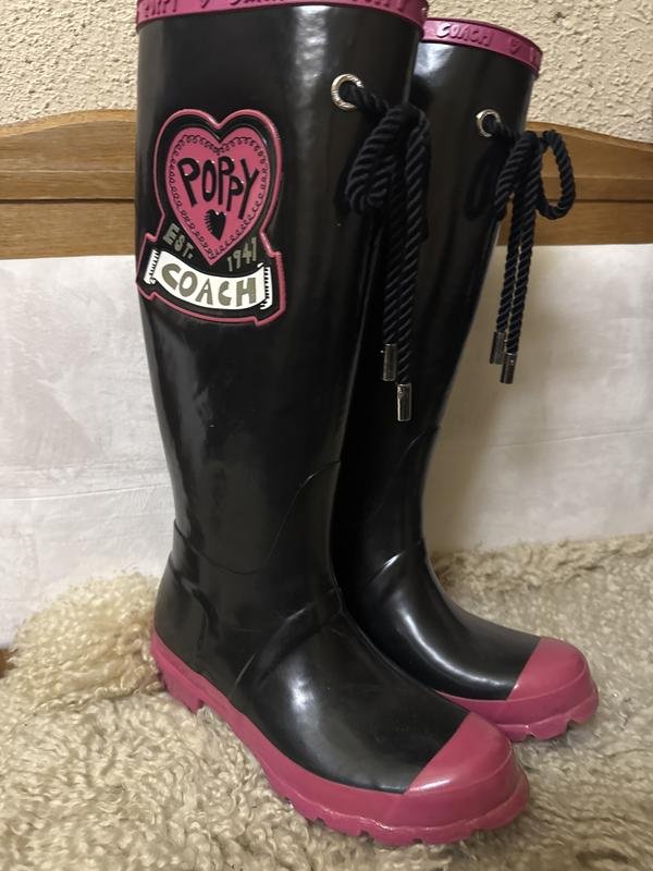Femme Coach Bottes en Caoutchouc Rose 35