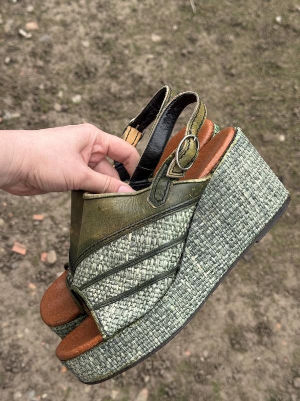 Женские Vero Cuoio Босоножки Зелёные Кожа 39