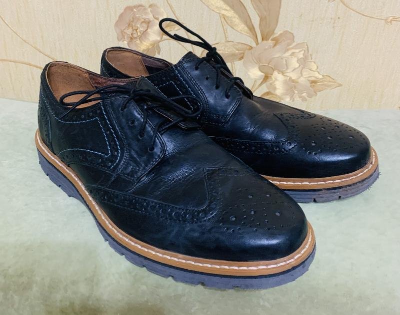 Herren Clarks Absätze Schwarz Leder 42.5