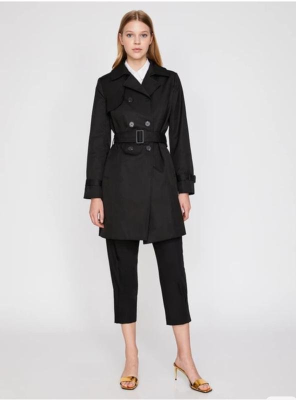 Damen Burberry Trenchcoat Schwarz Baumwolle M