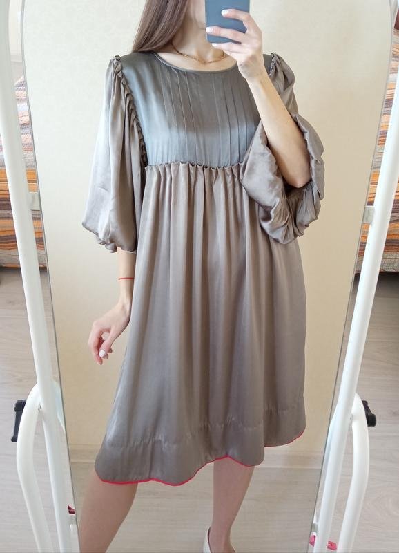 Femme By Malene Birger Robe Grise Soie 40