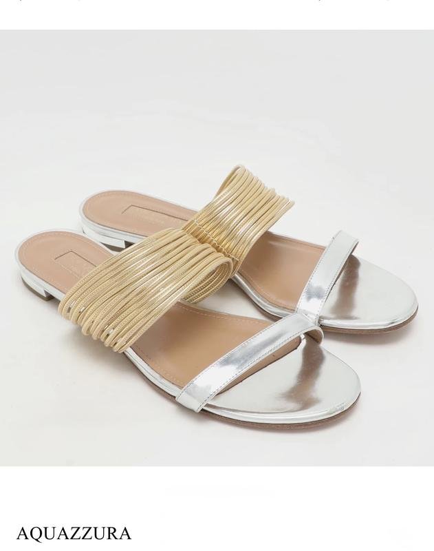 Женские Aquazzura Сандалии Серебристый Кожа 41