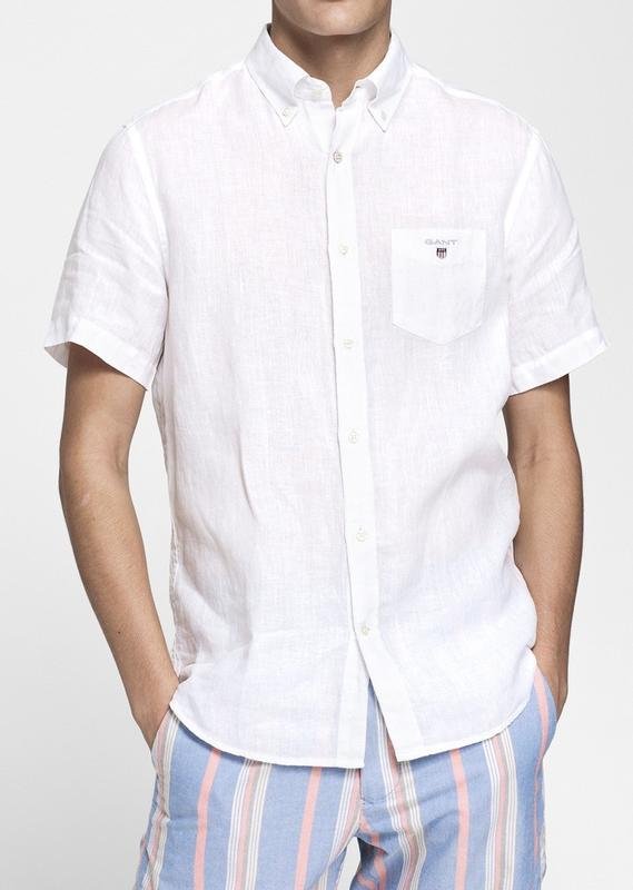 Men Gant Shirt White Linen XXL