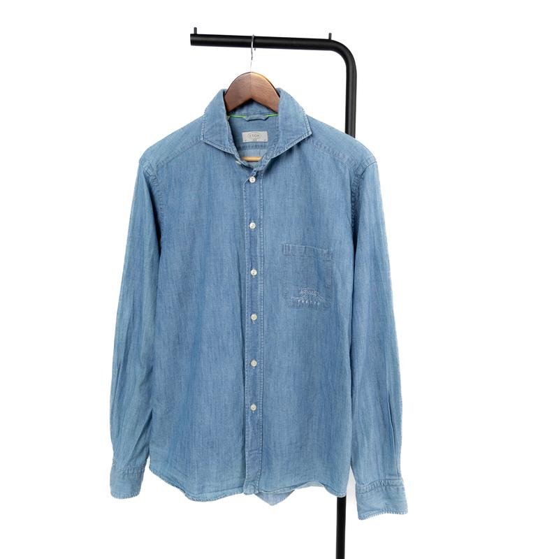 Мужская Eton Рубашка Синяя Деним M