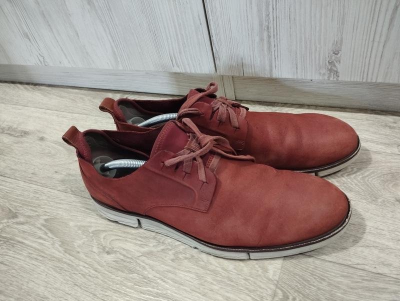 Herren Clarks Slipper Burgunder Leder 44