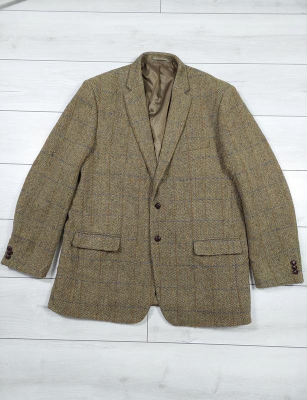 Мужской Harris Tweed Пиджак Зелёный Шерсть XXL
