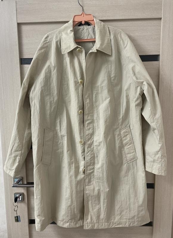 Men DKNY Trench Coat Ivory Nylon XL