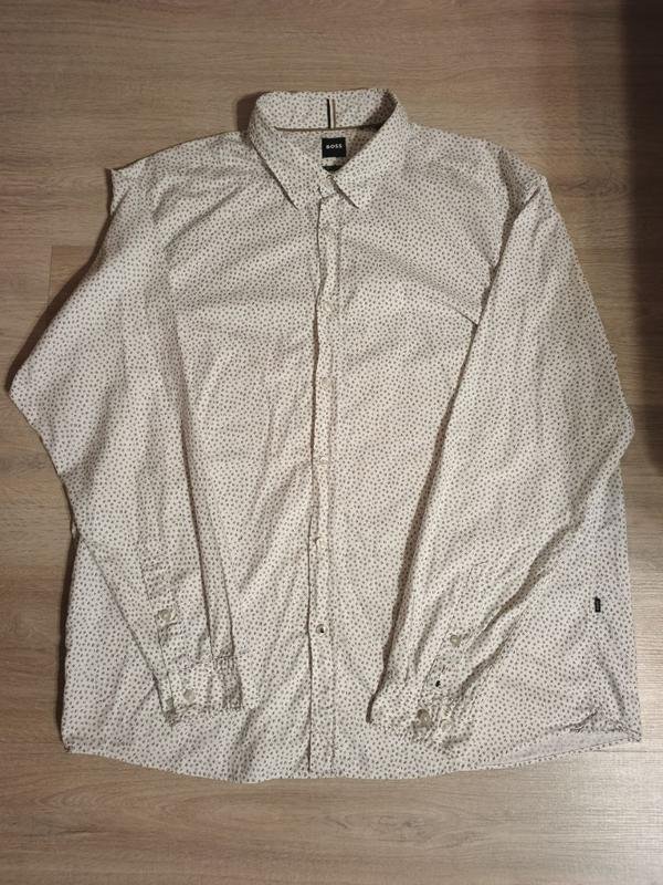 Men Boss Shirt White Cotton L