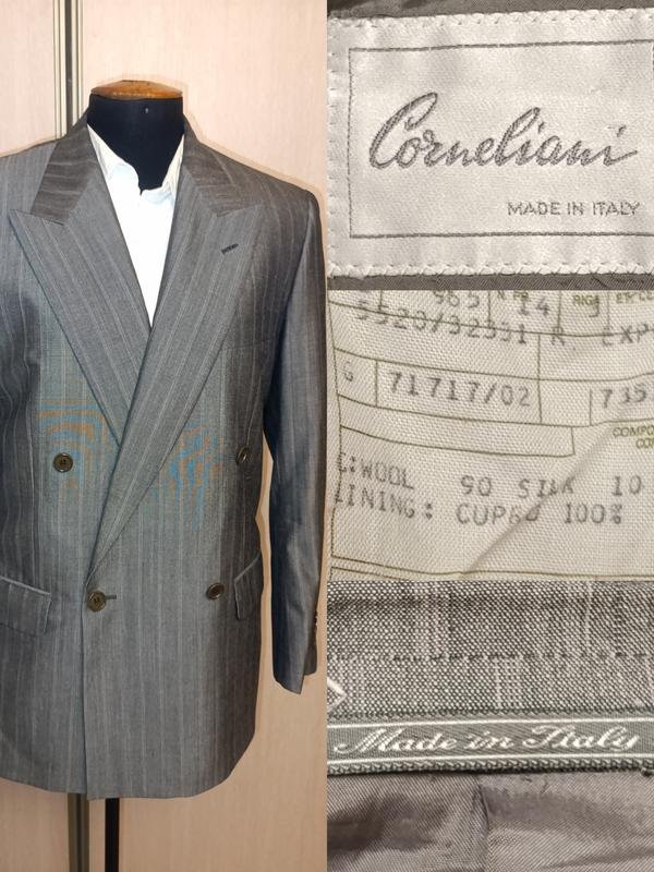 Men Corneliani Blazer Grey Wool 46