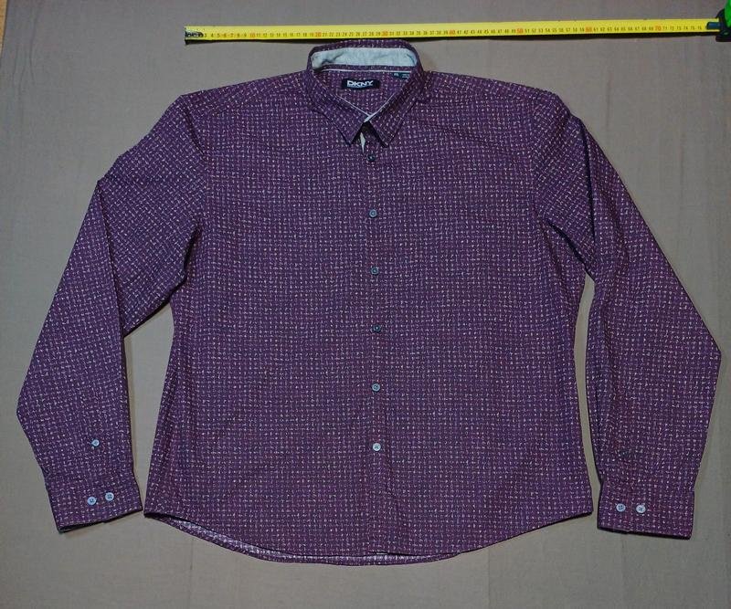 Men DKNY Shirt Purple Cotton XL