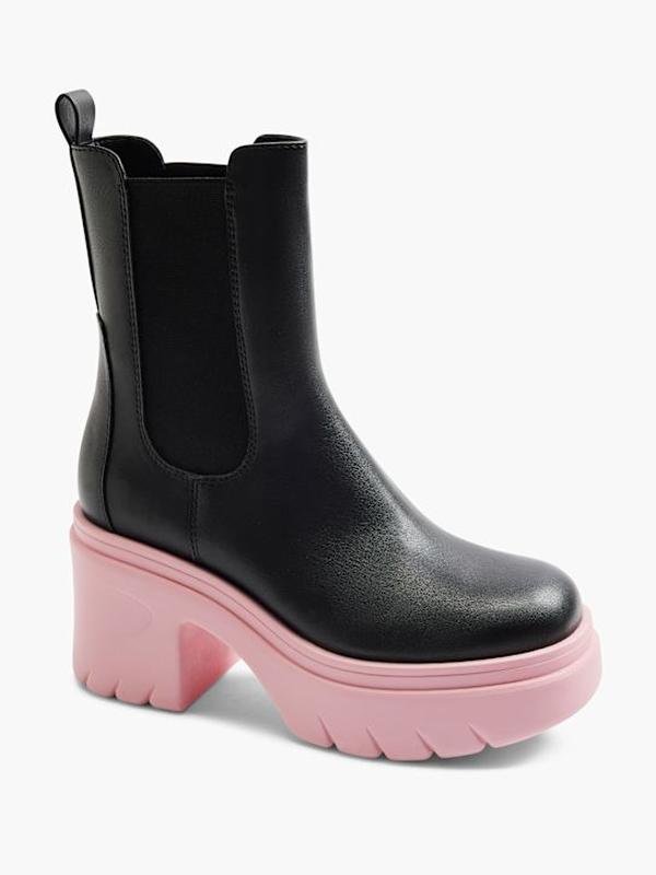 Women Catwalk Boots Black Faux Leather 39