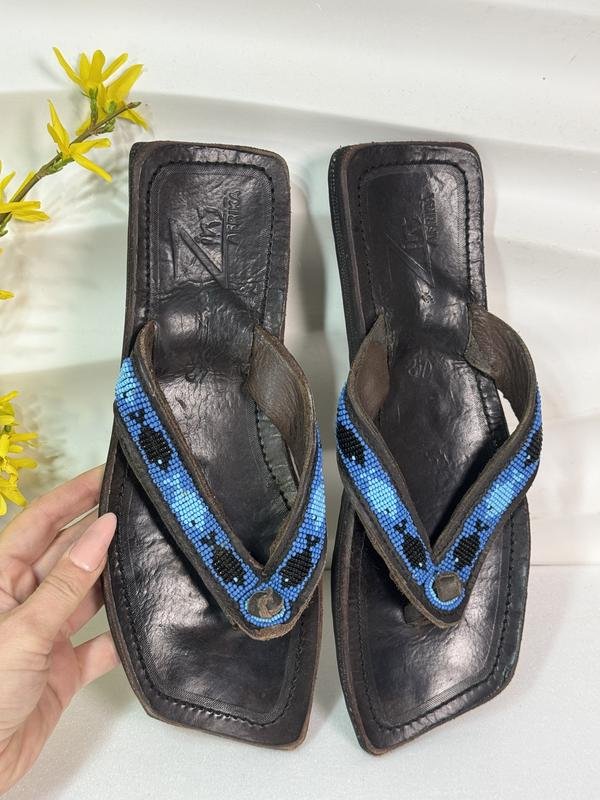 Women Sandals Brown Leather 41.5