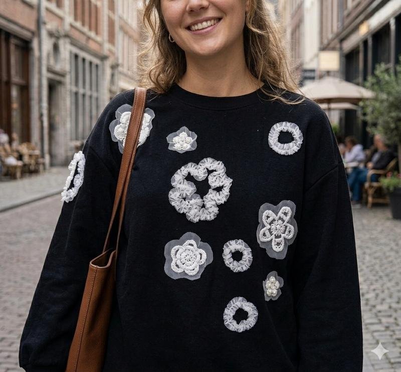 Donna French Connection Maglione Nero Cotone M